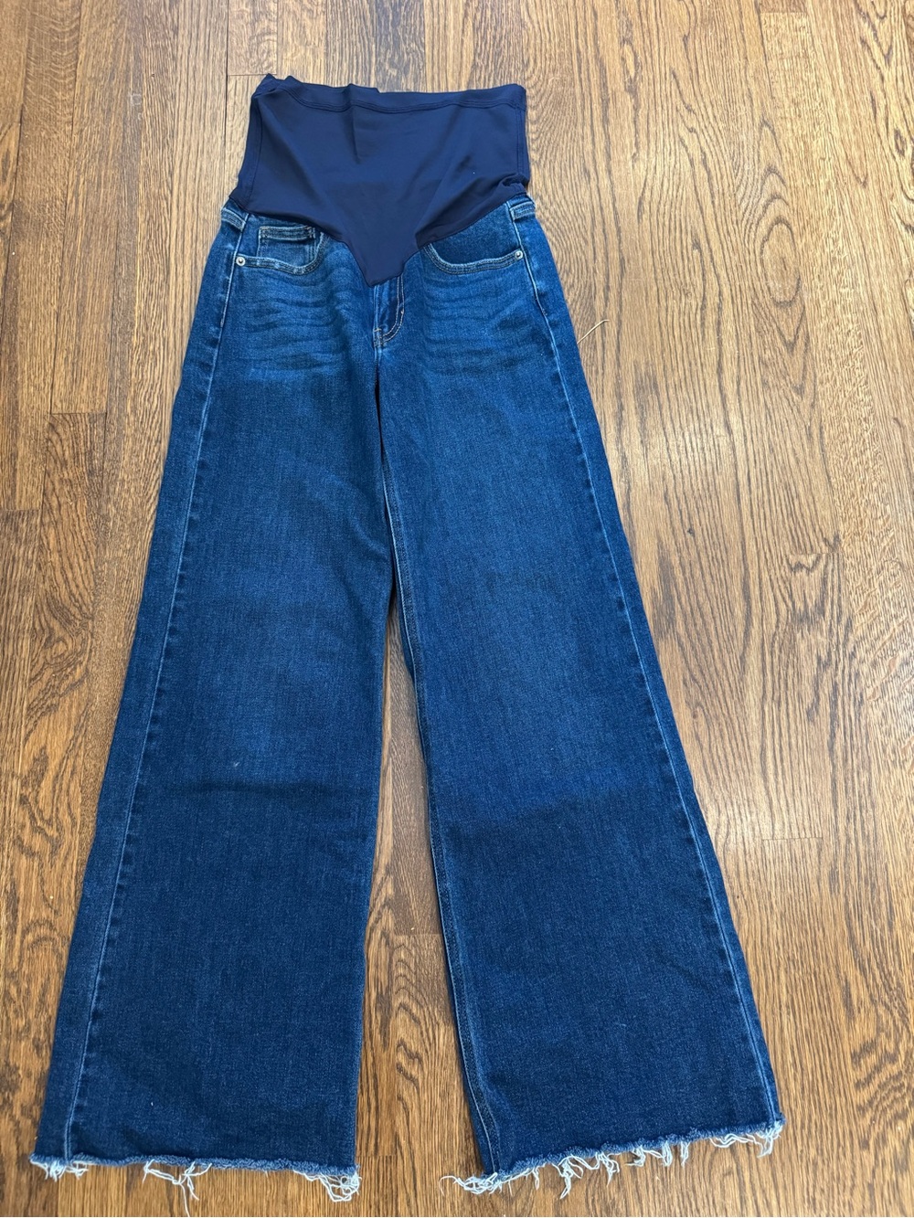 Pinkblush Navy & Dark Blue Maternity Wide-Leg Jeans
